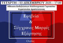 Εφηβεία και Σύγχρονες Μορφές Εξάρτησης – Εκδήλωση του Συλλόγου Γονέων Καλλιτεχνικού Σχολείου – Κερατσινίου Δραπετσώνας